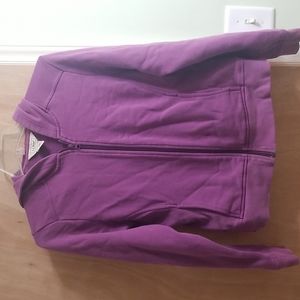 L.L. Bean purple zip-up hooded jacket. Medium.